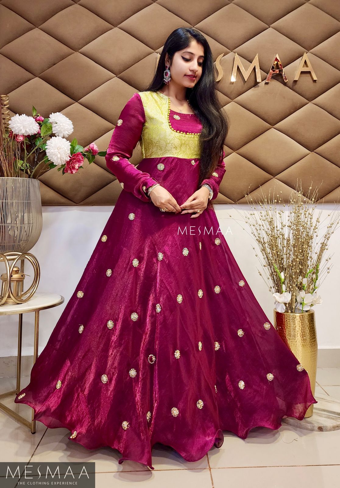 MULBERRY PISTACHIO TISSUE ORGANSA GOWN
