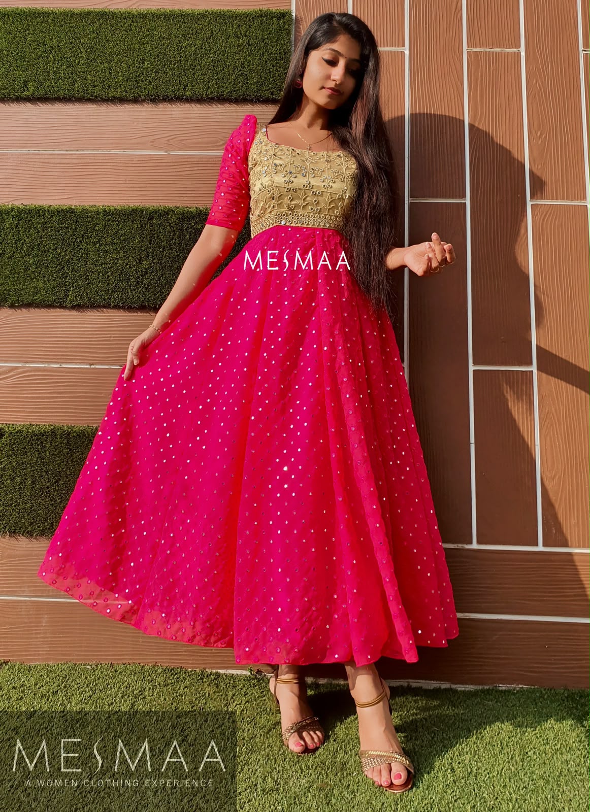 PINK GOLD MIRROR DRESS