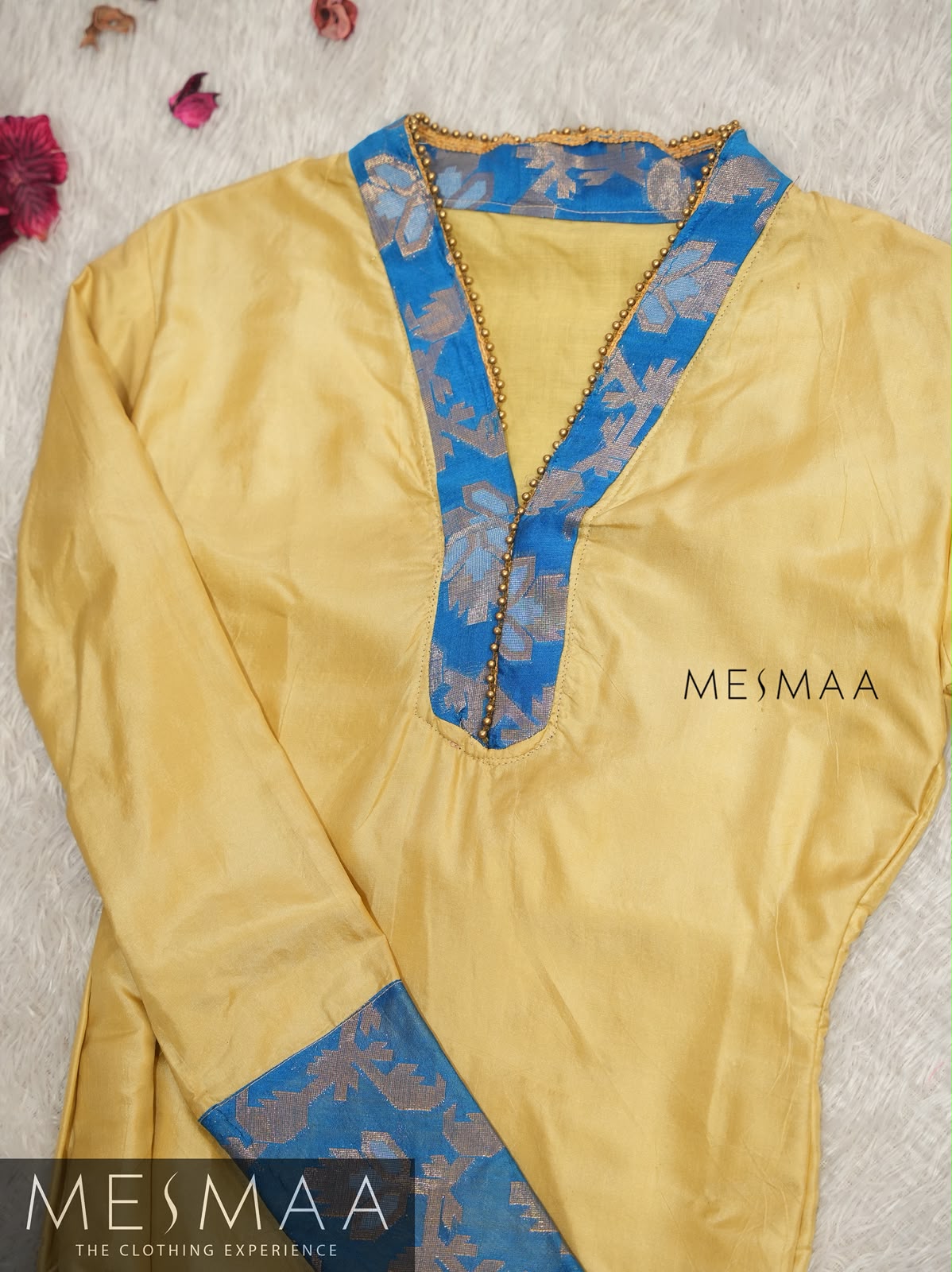 Beige blue kurti