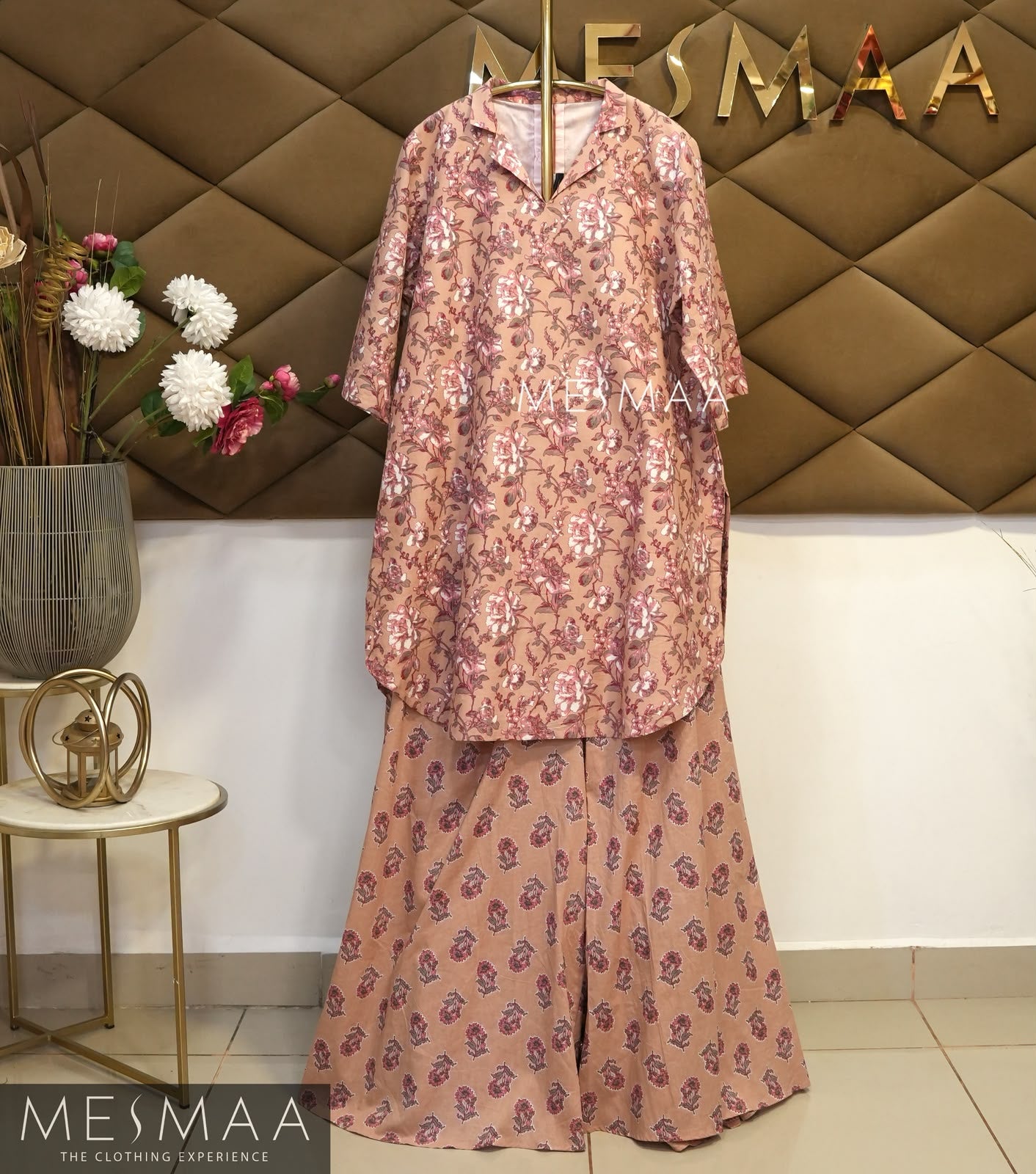 Dusty pink palazzo set.