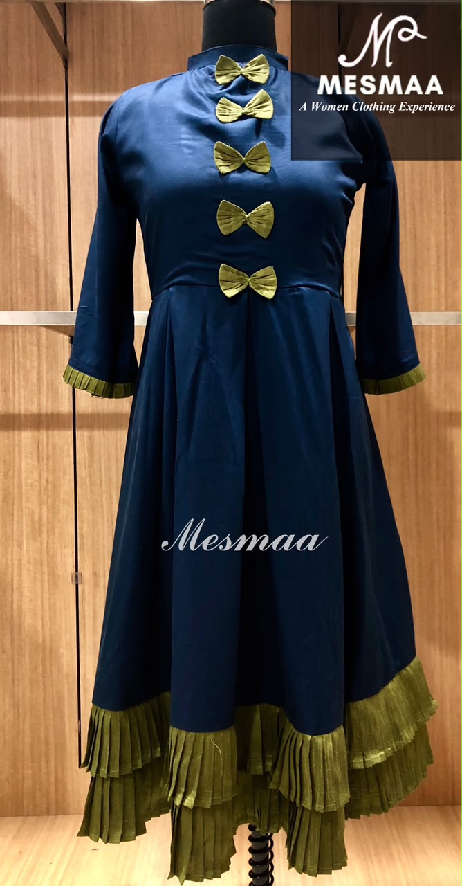 navy blue olive green dress