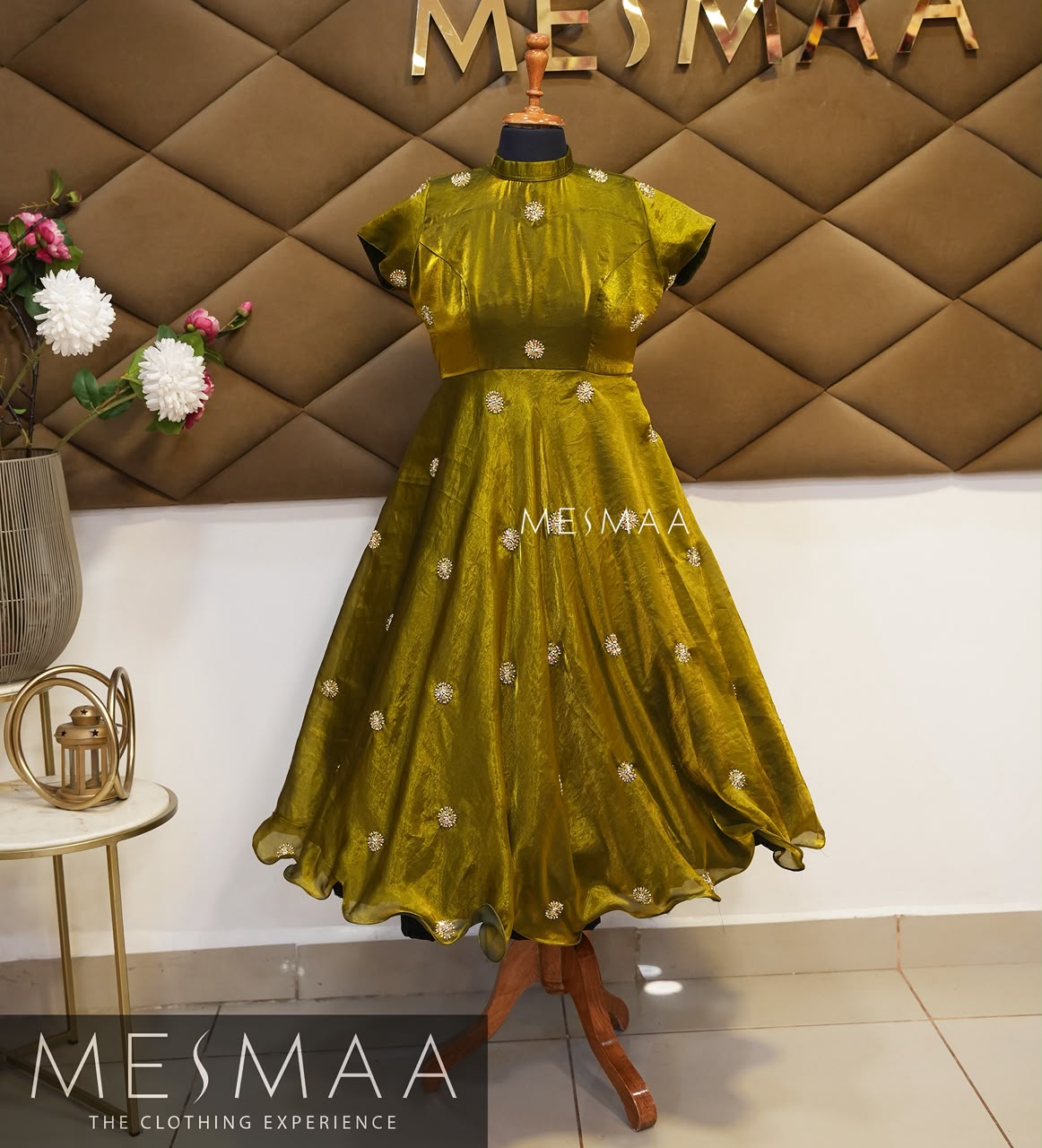 mustard gold dress