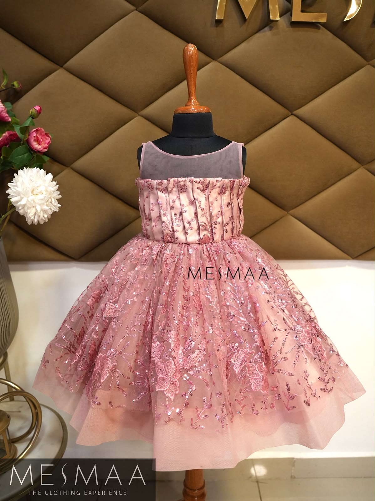 Rose blossom kids gown.