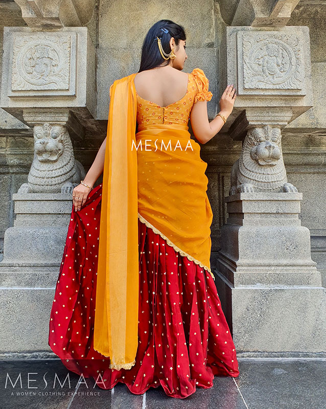 Trending Banarasi Silk Half Saree Lehenga Pure Zari Waving South Indian  Wadding Woman Half Saree Lehenga With Stitched Blouse,voni Skirt Set - Etsy