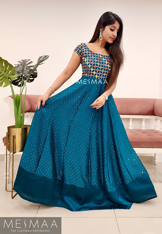 Peacock Blue Color Party Wear Designer Gown | Designer gowns, Party wear,  Formal dresses long